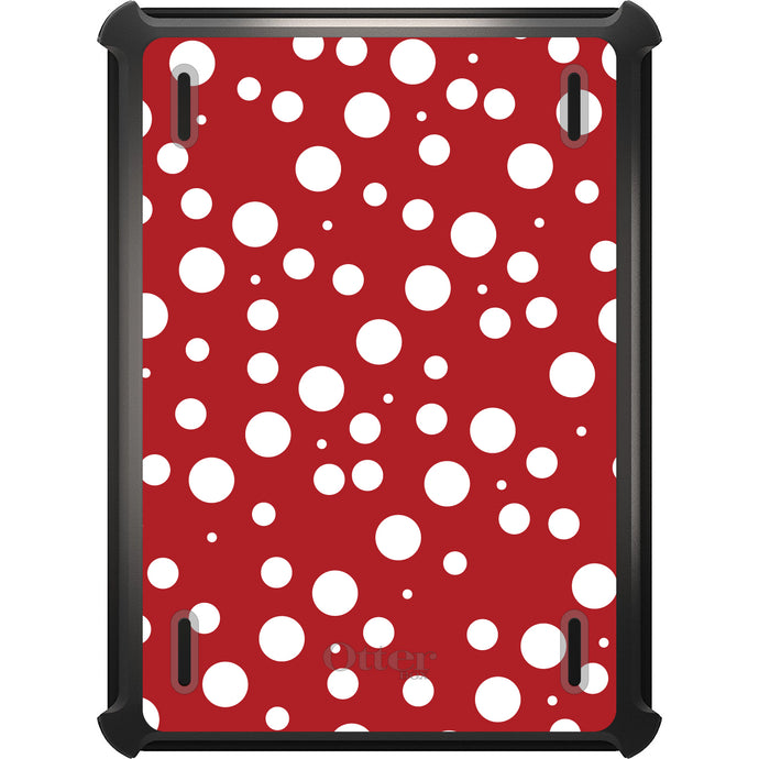 DistinctInk™ OtterBox Defender Series Case for Apple iPad / iPad Pro / iPad Air / iPad Mini - Red White Bubbles Polka Dots
