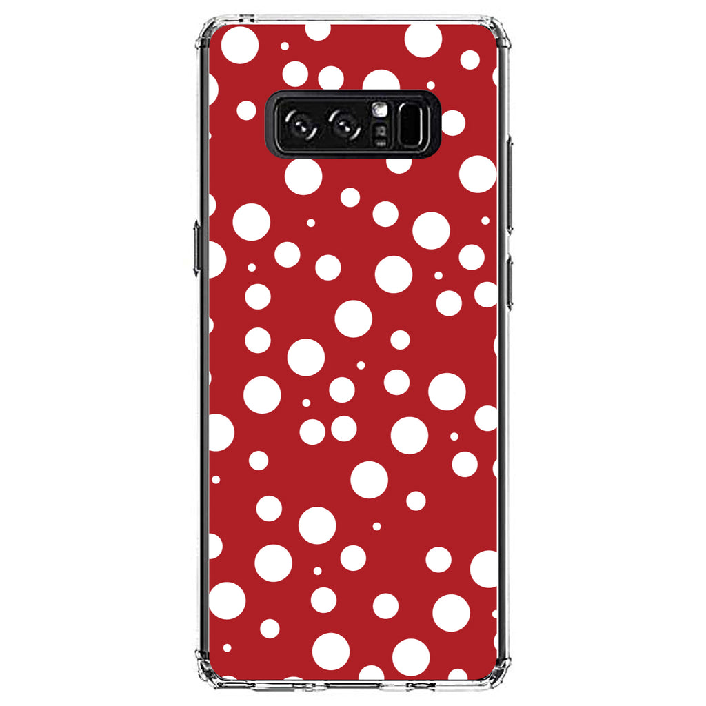 Red White Bubbles Polka Dots Clear Shockproof iPhone Case, view 12