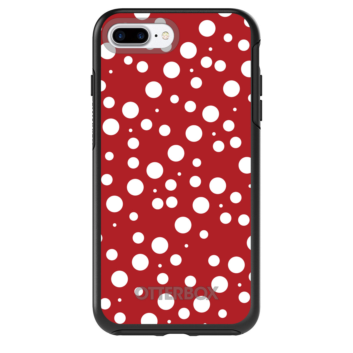 Red White Bubbles Polka Dots OtterBox Symmetry Case for iPhone & Galaxy, view 2