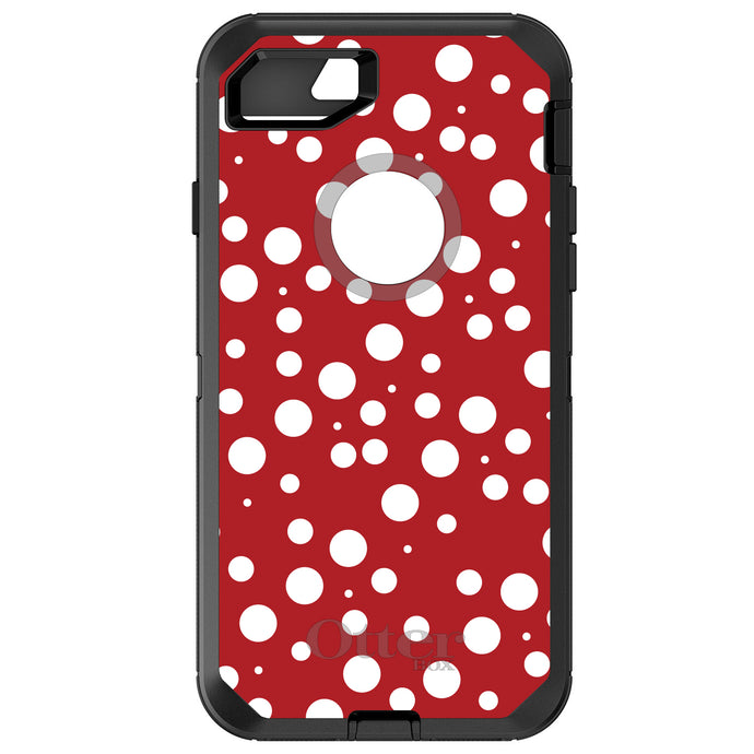 DistinctInk™ OtterBox Defender Series Case for Apple iPhone / Samsung Galaxy / Google Pixel - Red White Bubbles Polka Dots