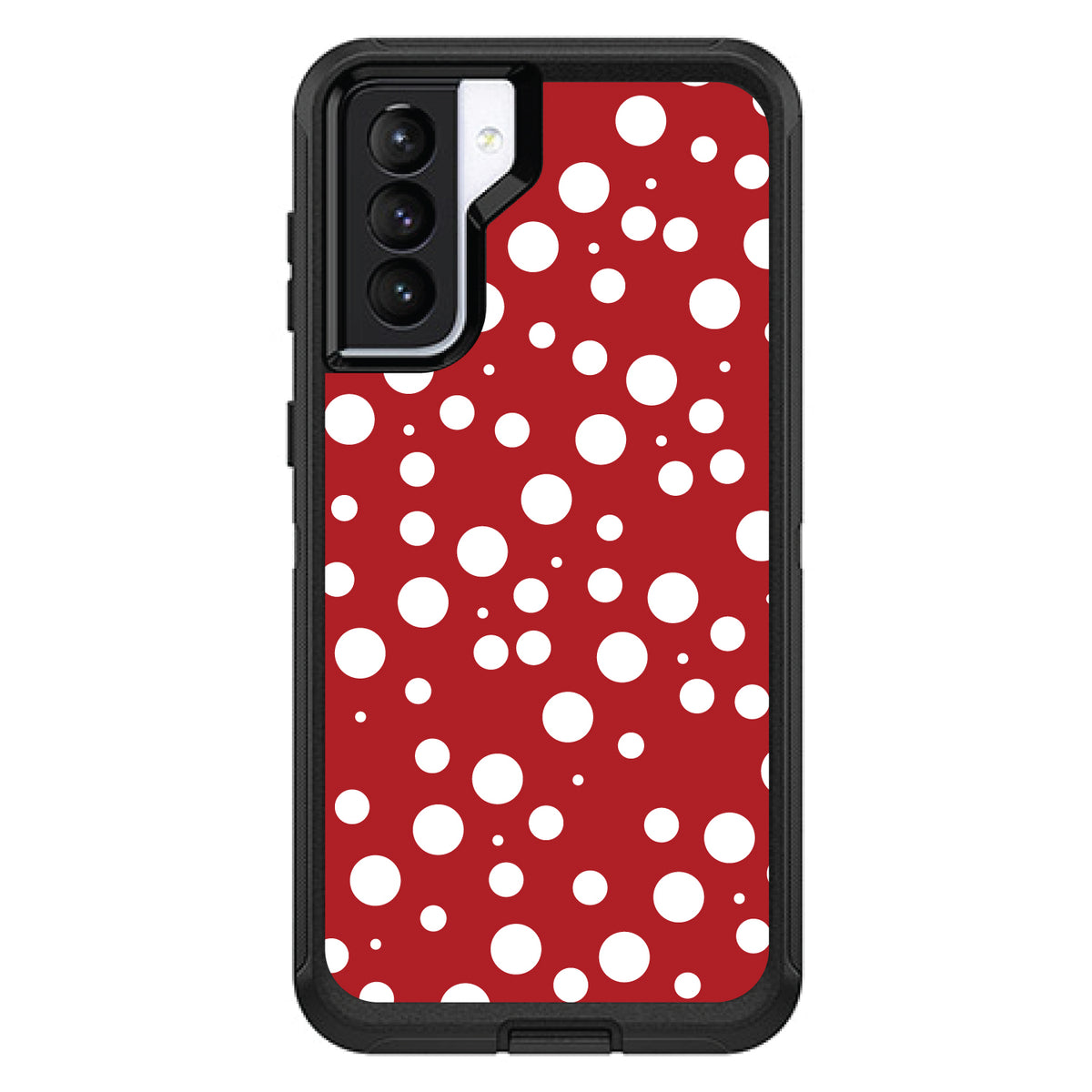 Red White Bubbles Polka Dots OtterBox Defender Case for iPhone & Galaxy, view 5