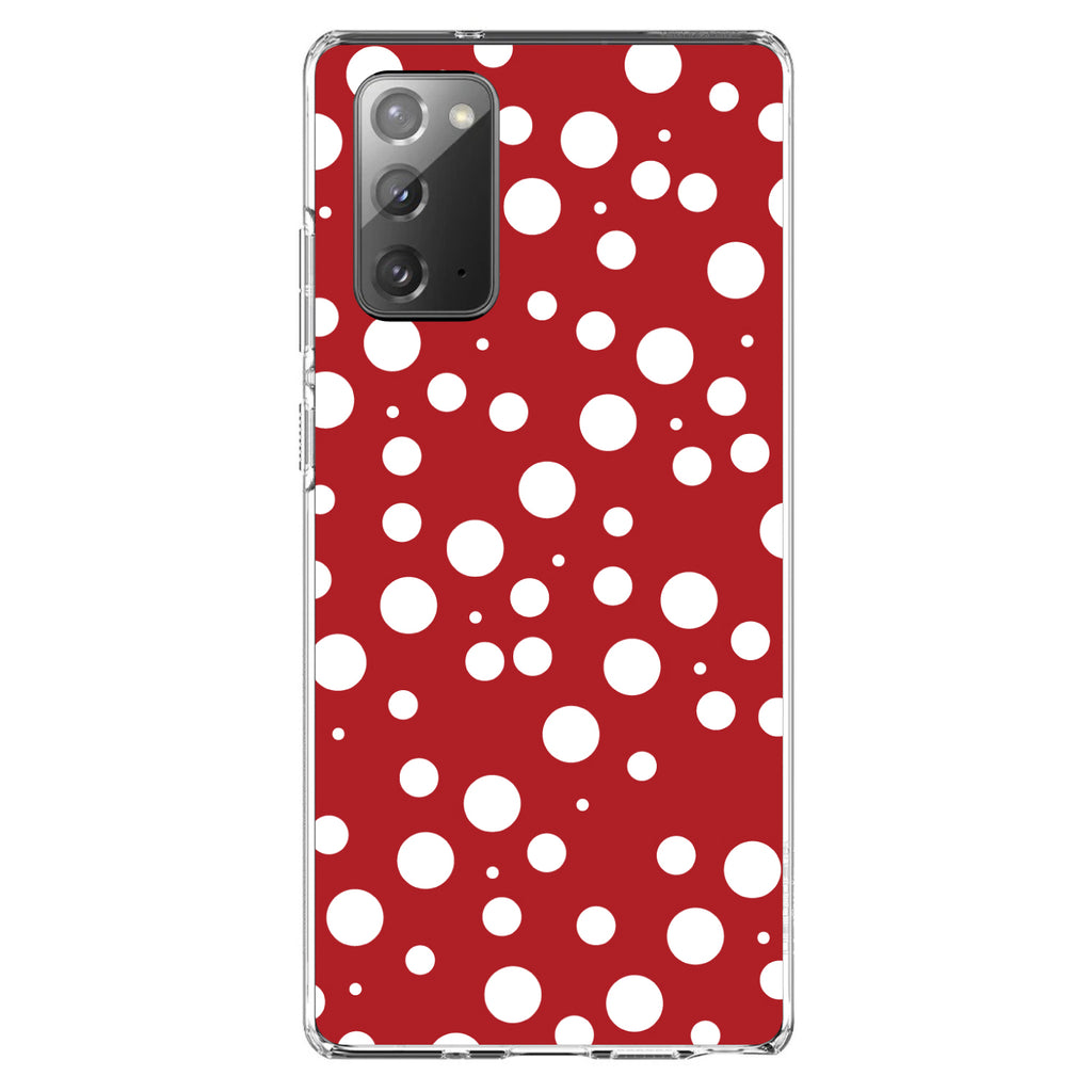 Red White Bubbles Polka Dots Clear Shockproof iPhone Case, view 8