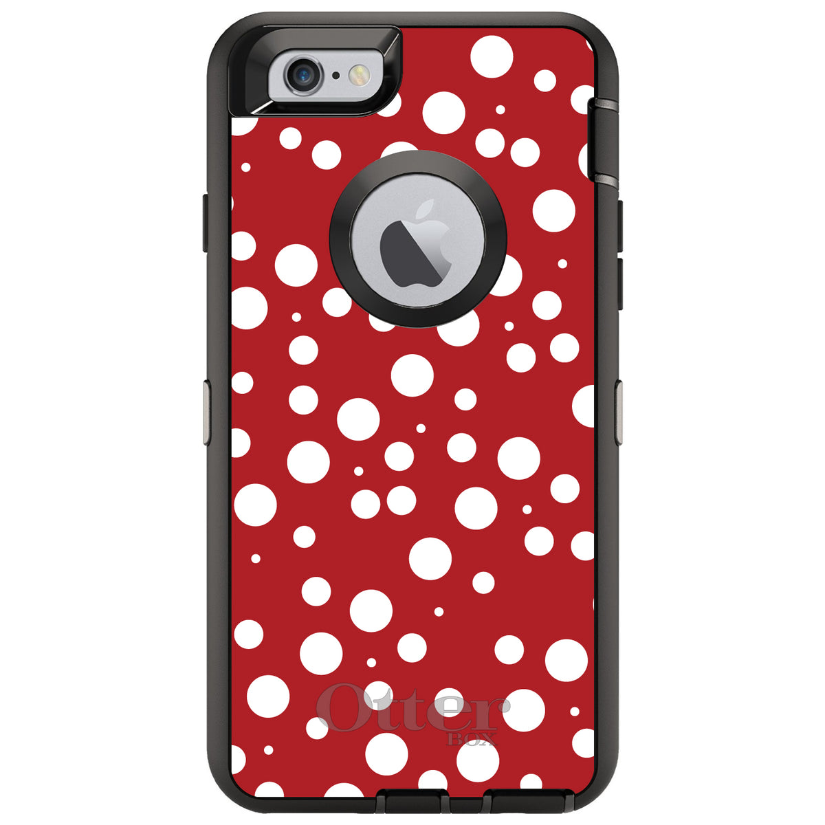 Red White Bubbles Polka Dots OtterBox Defender Case for iPhone & Galaxy, view 4