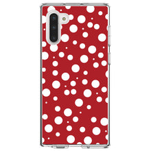DistinctInk® Clear Shockproof Hybrid Case for Apple iPhone / Samsung Galaxy / Google Pixel - Red White Bubbles Polka Dots