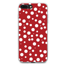 DistinctInk® Clear Shockproof Hybrid Case for Apple iPhone / Samsung Galaxy / Google Pixel - Red White Bubbles Polka Dots