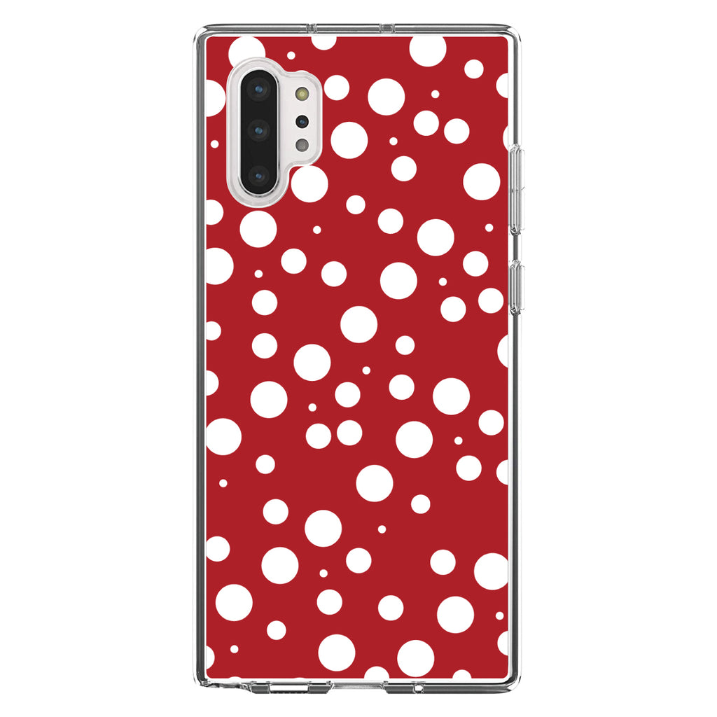 Red White Bubbles Polka Dots Clear Shockproof iPhone Case, view 10