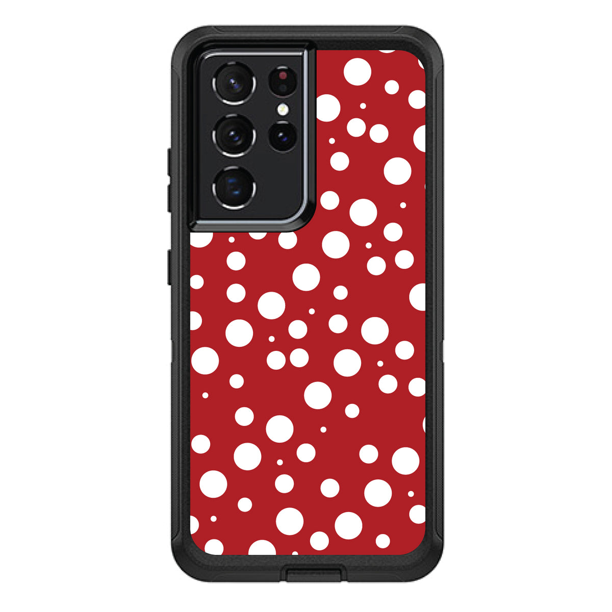 Red White Bubbles Polka Dots OtterBox Defender Case for iPhone & Galaxy, view 7