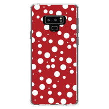 DistinctInk® Clear Shockproof Hybrid Case for Apple iPhone / Samsung Galaxy / Google Pixel - Red White Bubbles Polka Dots