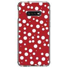 DistinctInk® Clear Shockproof Hybrid Case for Apple iPhone / Samsung Galaxy / Google Pixel - Red White Bubbles Polka Dots