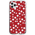 Red White Bubbles Polka Dots Clear Shockproof iPhone Case
