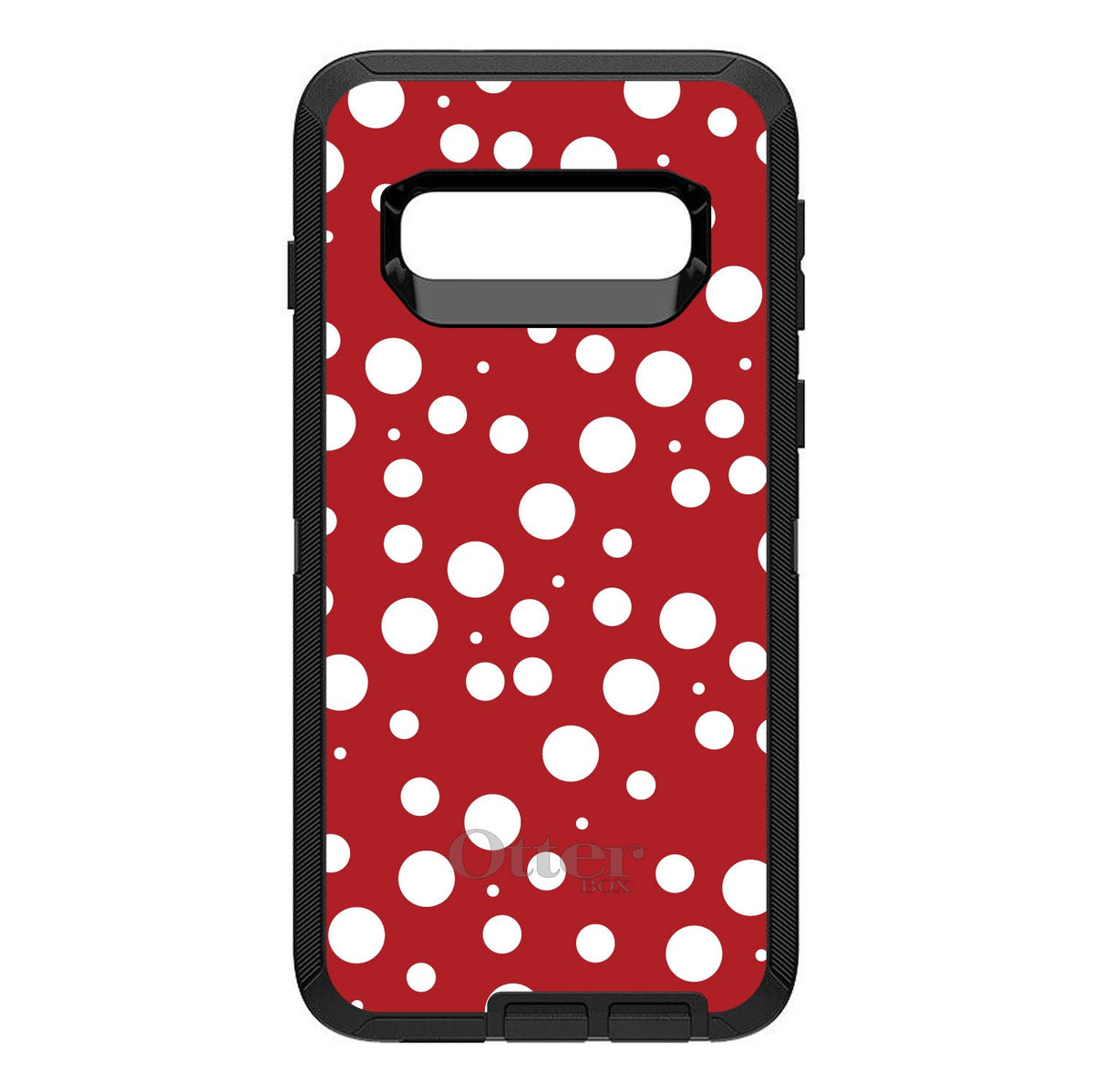 Red White Bubbles Polka Dots OtterBox Defender Case for iPhone & Galaxy, view 9