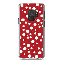 DistinctInk® Clear Shockproof Hybrid Case for Apple iPhone / Samsung Galaxy / Google Pixel - Red White Bubbles Polka Dots