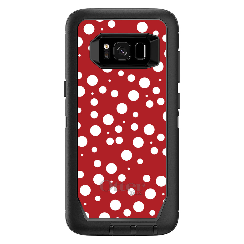 Red White Bubbles Polka Dots OtterBox Defender Case for iPhone & Galaxy, view 12