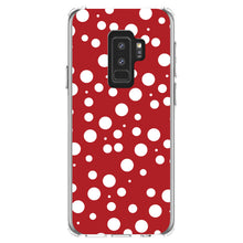 DistinctInk® Clear Shockproof Hybrid Case for Apple iPhone / Samsung Galaxy / Google Pixel - Red White Bubbles Polka Dots