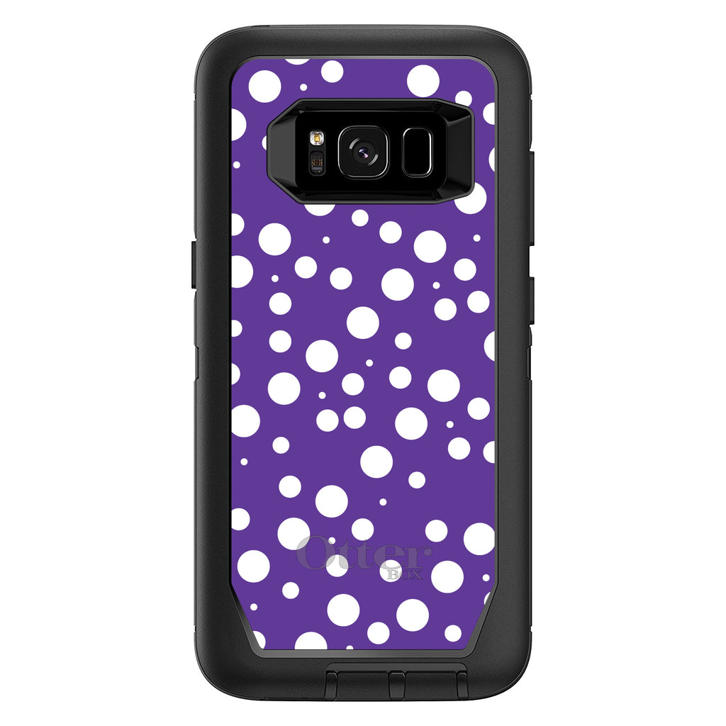 Purple White Bubbles Polka Dots OtterBox Defender Case for iPhone & Galaxy, view 12