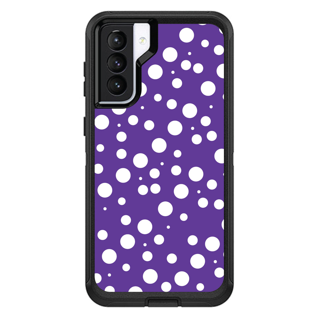 Purple White Bubbles Polka Dots OtterBox Defender Case for iPhone & Galaxy, view 5