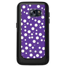 DistinctInk OtterBox Commuter Series Case for Apple iPhone or Samsung Galaxy - Purple White Bubbles Polka Dots