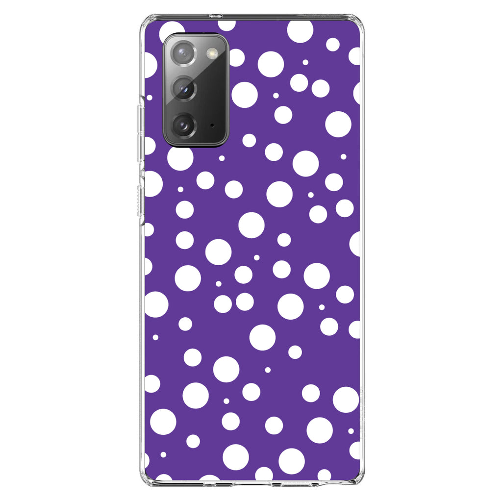 Purple White Bubbles Polka Dots Clear Shockproof iPhone Case, view 7