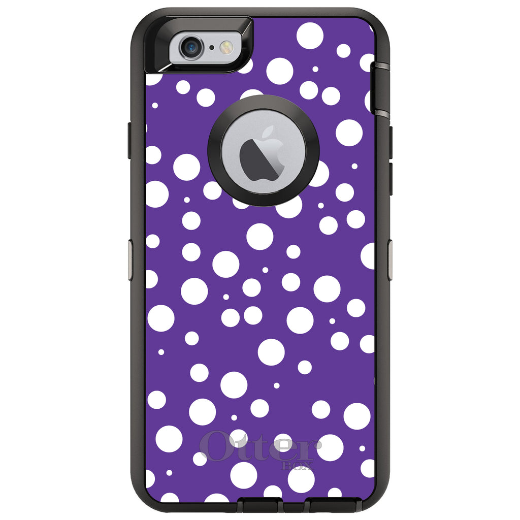 Purple White Bubbles Polka Dots OtterBox Defender Case for iPhone & Galaxy, view 4