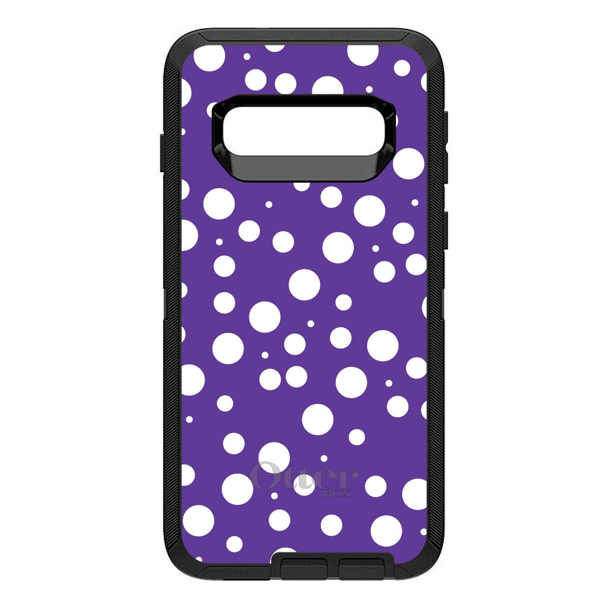 Purple White Bubbles Polka Dots OtterBox Defender Case for iPhone & Galaxy, view 9
