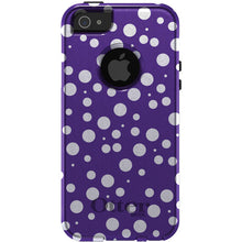 DistinctInk OtterBox Commuter Series Case for Apple iPhone or Samsung Galaxy - Purple White Bubbles Polka Dots