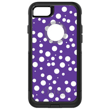 DistinctInk OtterBox Commuter Series Case for Apple iPhone or Samsung Galaxy - Purple White Bubbles Polka Dots