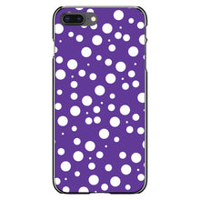 DistinctInk® Hard Plastic Snap-On Case for Apple iPhone or Samsung Galaxy - Purple White Bubbles Polka Dots