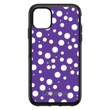 DistinctInk™ OtterBox Symmetry Series Case for Apple iPhone / Samsung Galaxy / Google Pixel - Purple White Bubbles Polka Dots