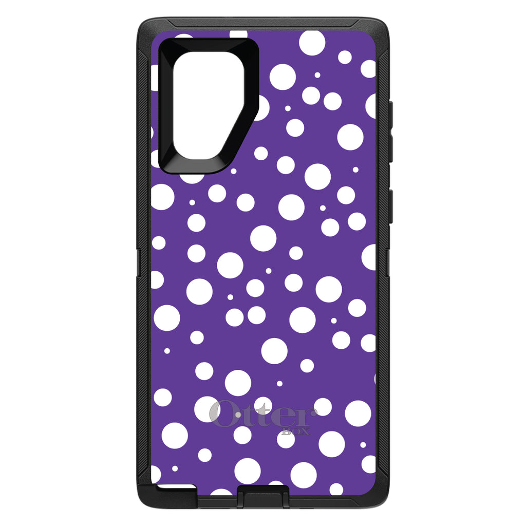Purple White Bubbles Polka Dots OtterBox Defender Case for iPhone & Galaxy, view 14