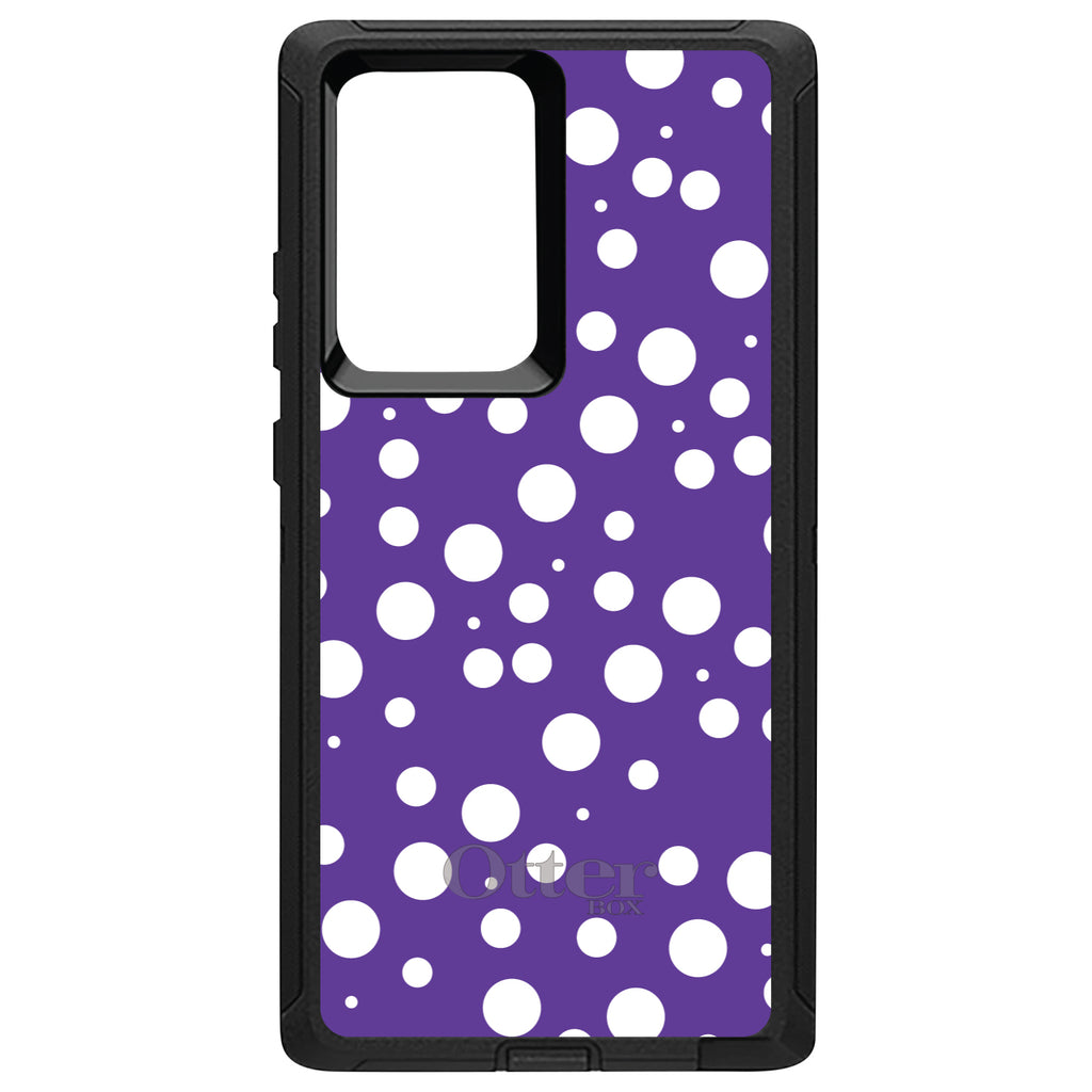 Purple White Bubbles Polka Dots OtterBox Defender Case for iPhone & Galaxy, view 13