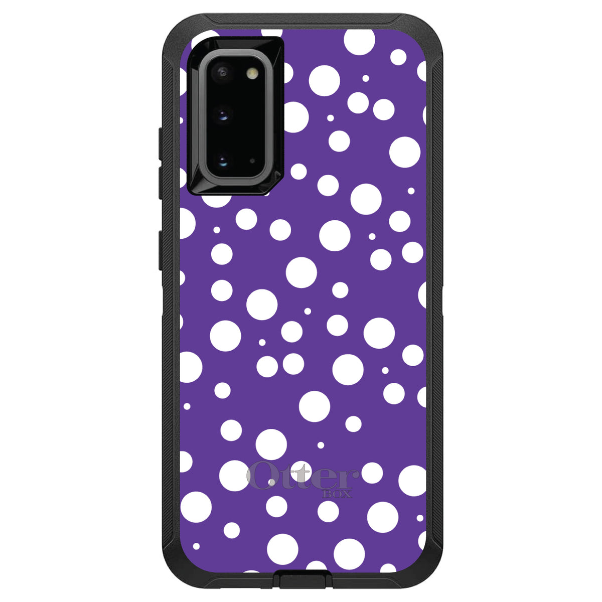 Purple White Bubbles Polka Dots OtterBox Defender Case for iPhone & Galaxy, view 8