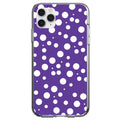 Purple White Bubbles Polka Dots Clear Shockproof iPhone Case