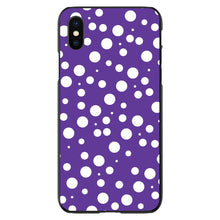 DistinctInk® Hard Plastic Snap-On Case for Apple iPhone or Samsung Galaxy - Purple White Bubbles Polka Dots