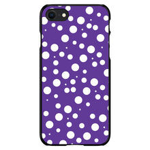 DistinctInk® Hard Plastic Snap-On Case for Apple iPhone or Samsung Galaxy - Purple White Bubbles Polka Dots