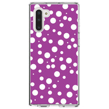 DistinctInk® Clear Shockproof Hybrid Case for Apple iPhone / Samsung Galaxy / Google Pixel - Fuchsia White Bubbles Polka Dots