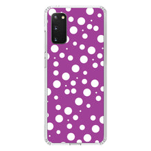 DistinctInk® Clear Shockproof Hybrid Case for Apple iPhone / Samsung Galaxy / Google Pixel - Fuchsia White Bubbles Polka Dots