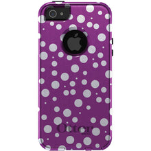 DistinctInk OtterBox Commuter Series Case for Apple iPhone or Samsung Galaxy - Fuchsia White Bubbles Polka Dots