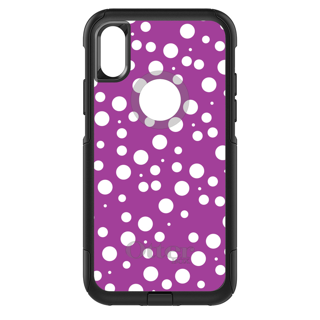 Fuchsia White Bubbles Polka Dots OtterBox Commuter Case for iPhone & Galaxy, view 3