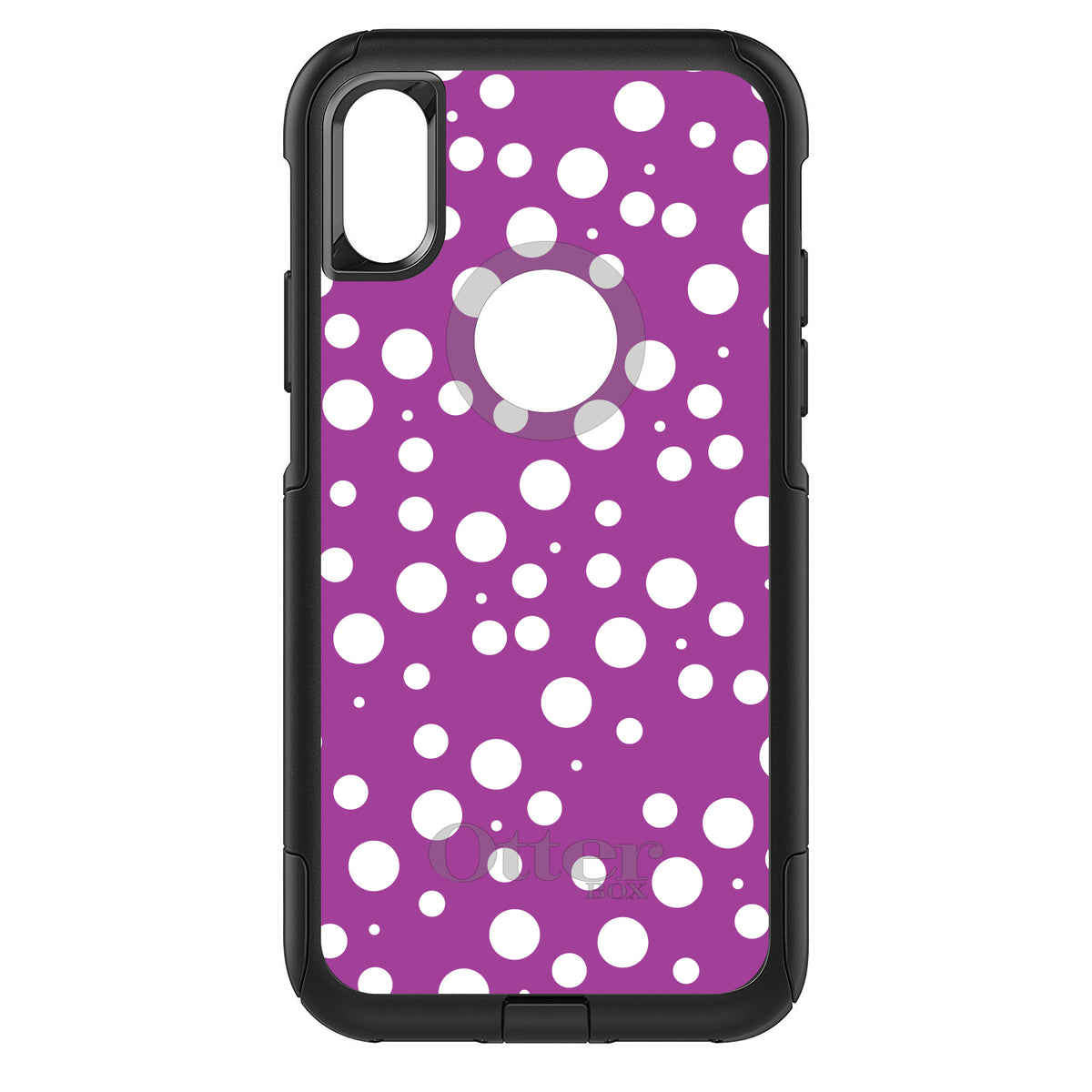 Fuchsia White Bubbles Polka Dots OtterBox Commuter Case for iPhone & Galaxy, view 3