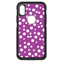 DistinctInk OtterBox Commuter Series Case for Apple iPhone or Samsung Galaxy - Fuchsia White Bubbles Polka Dots