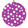 Fuchsia White Bubbles Polka Dots Ceramic Ornament