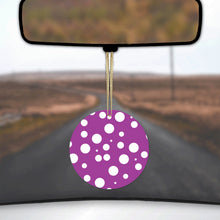 Fuchsia White Bubbles Polka Dots Ceramic Ornament