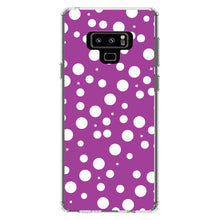 DistinctInk® Clear Shockproof Hybrid Case for Apple iPhone / Samsung Galaxy / Google Pixel - Fuchsia White Bubbles Polka Dots
