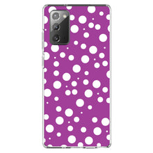 DistinctInk® Clear Shockproof Hybrid Case for Apple iPhone / Samsung Galaxy / Google Pixel - Fuchsia White Bubbles Polka Dots