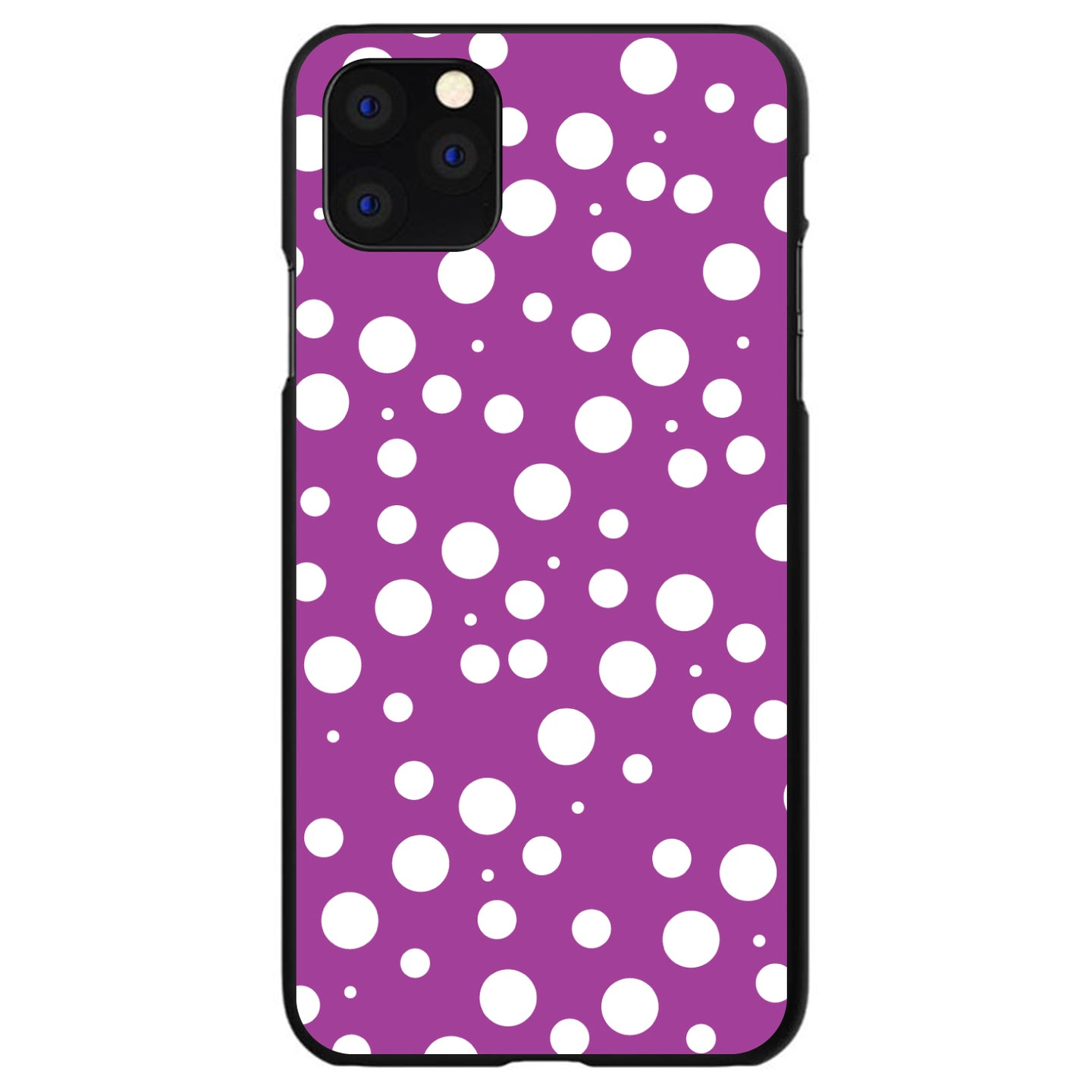 DistinctInk® Hard Plastic Snap-On Case for Apple iPhone or Samsung Galaxy - Fuchsia White Bubbles Polka Dots