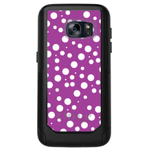 DistinctInk OtterBox Commuter Series Case for Apple iPhone or Samsung Galaxy - Fuchsia White Bubbles Polka Dots