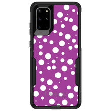 DistinctInk OtterBox Commuter Series Case for Apple iPhone or Samsung Galaxy - Fuchsia White Bubbles Polka Dots