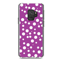 DistinctInk® Clear Shockproof Hybrid Case for Apple iPhone / Samsung Galaxy / Google Pixel - Fuchsia White Bubbles Polka Dots