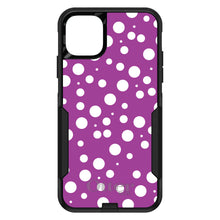 DistinctInk OtterBox Commuter Series Case for Apple iPhone or Samsung Galaxy - Fuchsia White Bubbles Polka Dots