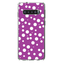 DistinctInk® Clear Shockproof Hybrid Case for Apple iPhone / Samsung Galaxy / Google Pixel - Fuchsia White Bubbles Polka Dots